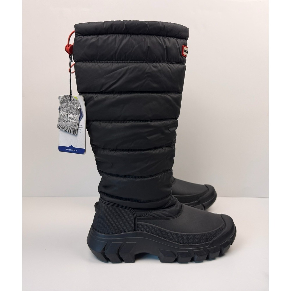 Hunter Black Intrepid Tall Snow Boot Women's Size 8 Black No‎ Box - Picture 2 of 7